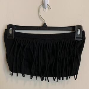 Black Fringe Tube Top Womens One Size Fits Most See Measurements in Description